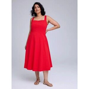 Torrid Plus Size Belle Isle Fit & Flare Red Tea Length Dress Size 16 NWT BA